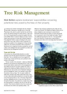Tree Risk Management article published in the Quarterly Journal of Forestry in April 2020.